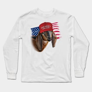 Make America GOAT Again Nubian Kid Goat Long Sleeve T-Shirt